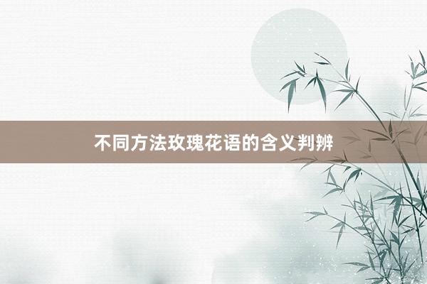 不同方法玫瑰花语的含义判辨